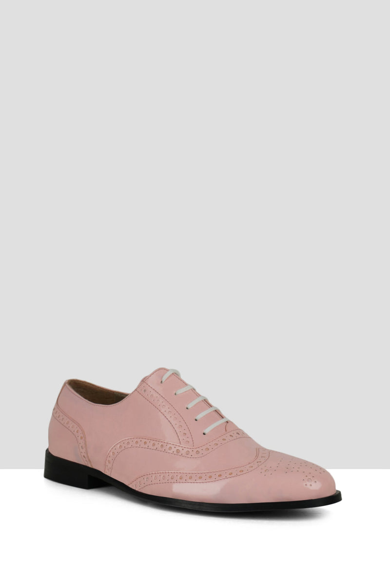 Pink Patent Leather Brogues