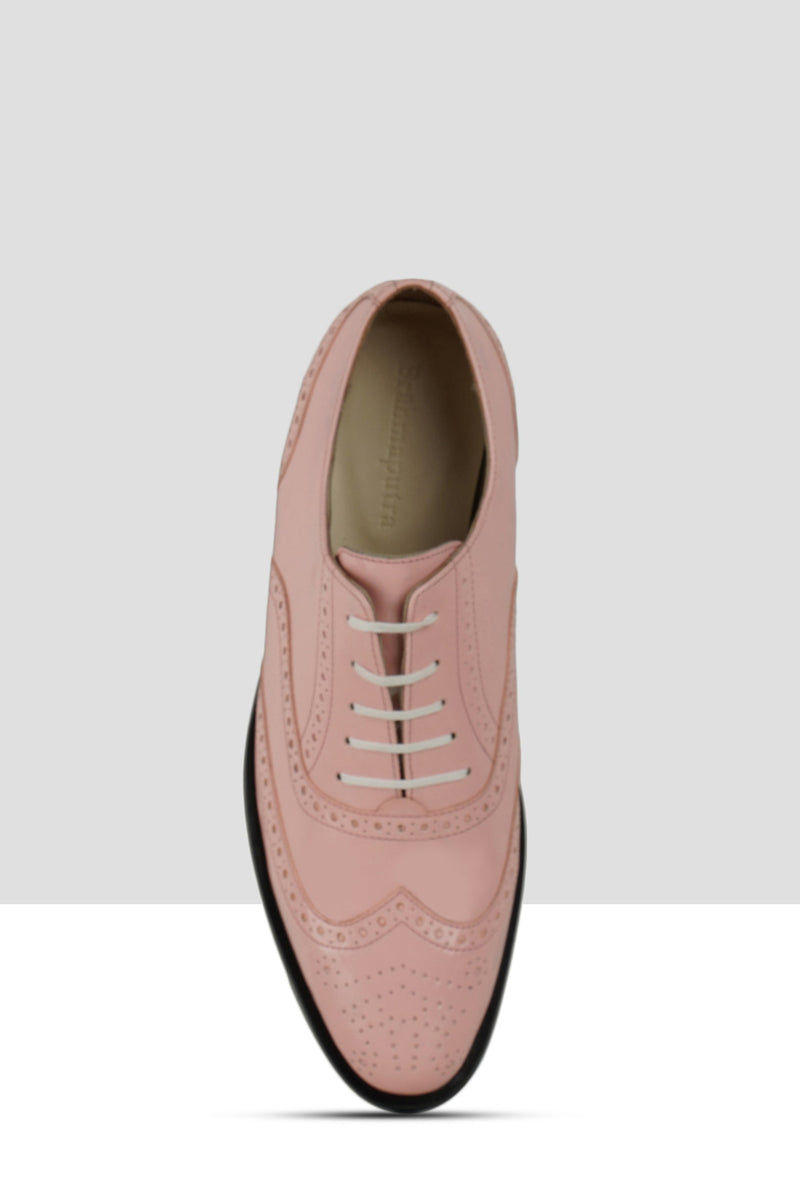 Pink Patent Leather Brogues