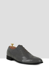 Grey Patent Leather Brogues