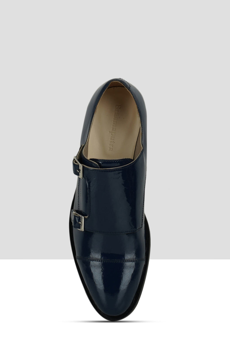 Navy Patent Leather Monks