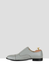 Grey Patent Leather Monks