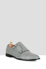 Grey Matte Leather Monks