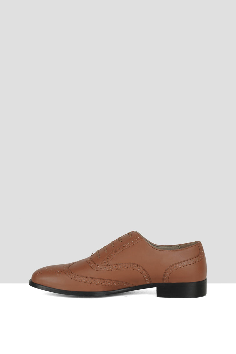 Tan Matte Leather Brogues