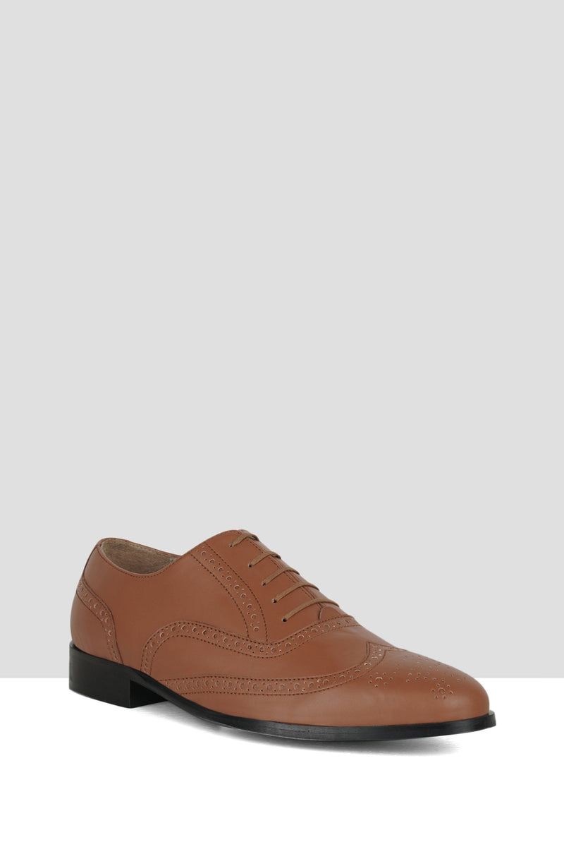 Tan Matte Leather Brogues