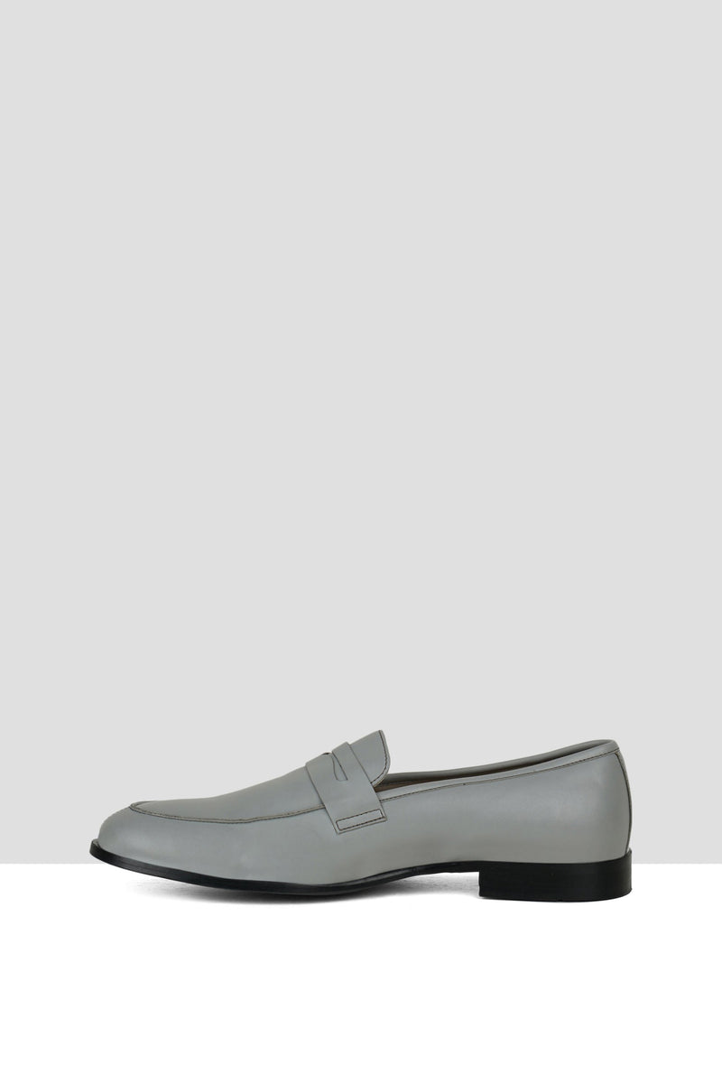 Grey Matte Penny Loafers