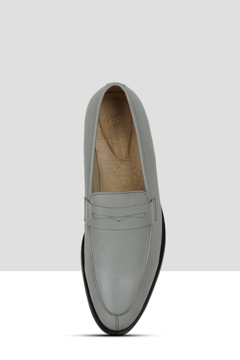 Grey Matte Penny Loafers