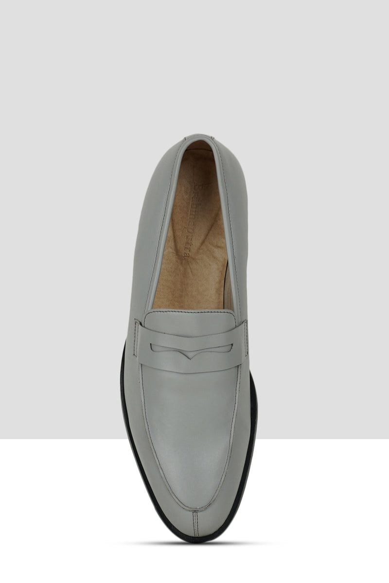 Grey Matte Penny Loafers