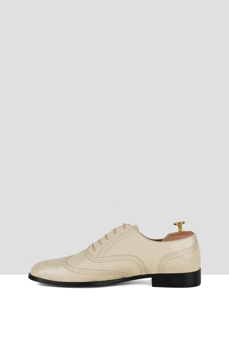 Nude Patent Leather Brogues