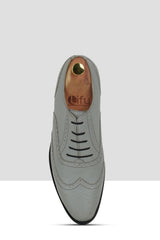 Grey Matte Leather Brogues