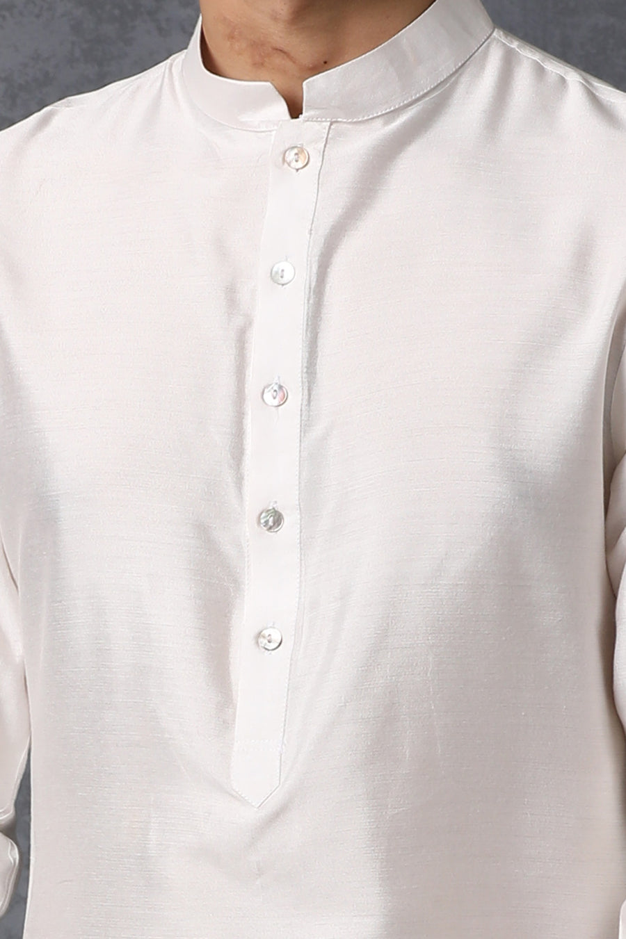 Classic Off-White Handwoven Cotton Silk Kurta Set | AVK Essentials