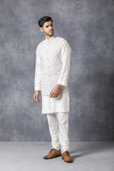 Ice Grey Embroidered Bandi