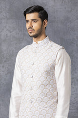 Ice Grey Embroidered Bandi