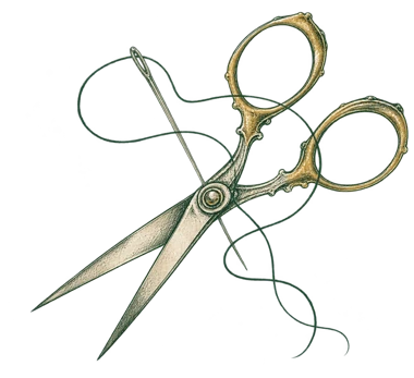 A drawing of tailoring tools
